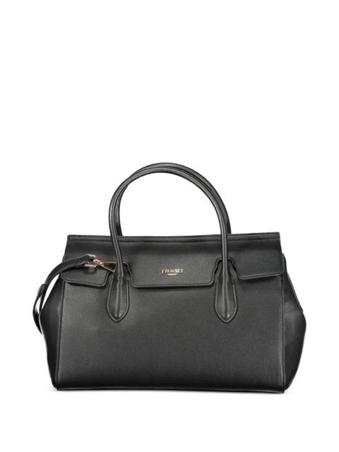 TWINSET logo-plaque tote bag - Black - zdjęcie produktu nr 1