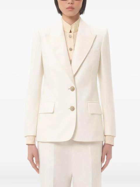 Valentino Garavani Diagonal linen blazer - White
