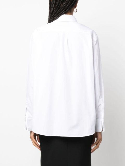 Saint Laurent long-sleeve cotton poplin shirt - White