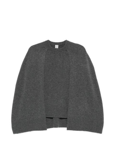 TOTEME cape-detail round-neck sweater - Grey - zdjęcie produktu nr 1