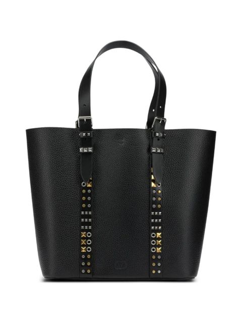 Valentino Garavani medium Rockstud pebbled tote bag - Black - zdjęcie produktu nr 1
