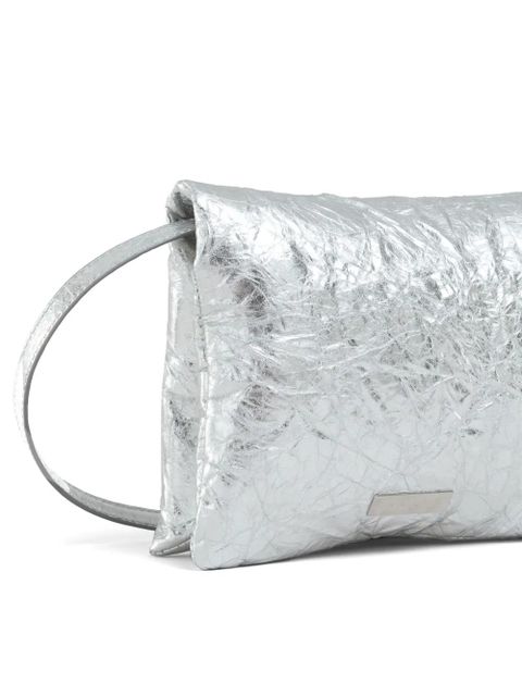 Marni metallic-effect leather shoulder bag - Silver