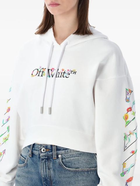 Off-White floral-print cropped hoodie