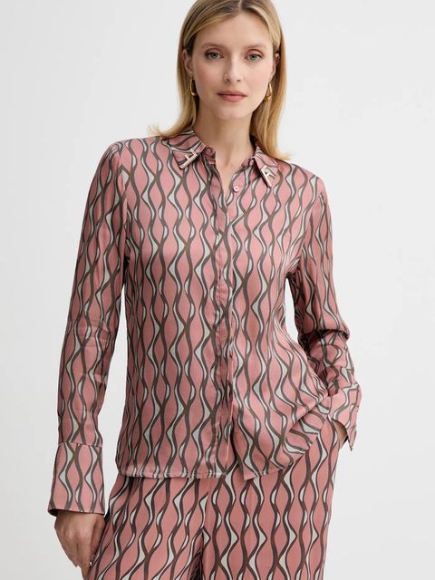 Fracomina koszula damska kolor różowy regular z kołnierzykiem klasycznym FS25WT6010W651K5 - zdjęcie produktu nr 1