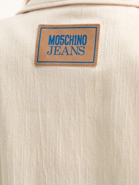 Moschino Jeans marynarka kolor beżowy jednorzędowa 0508 3717