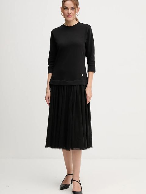 Joop! sukienka kolor czarny midi rozkloszowana 30047770 - zdjęcie produktu nr 1