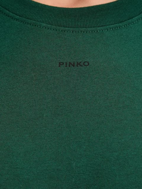 Pinko t-shirt bawełniany damski kolor zielony 100373 A2RE