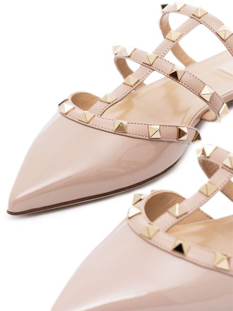Valentino Garavani Rockstud patent leather mules - Neutrals - zdjęcie produktu nr 2