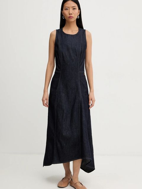 G-Star sukienka jeansowa kolor granatowy midi rozkloszowana D27934-E090 - zdjęcie produktu nr 1