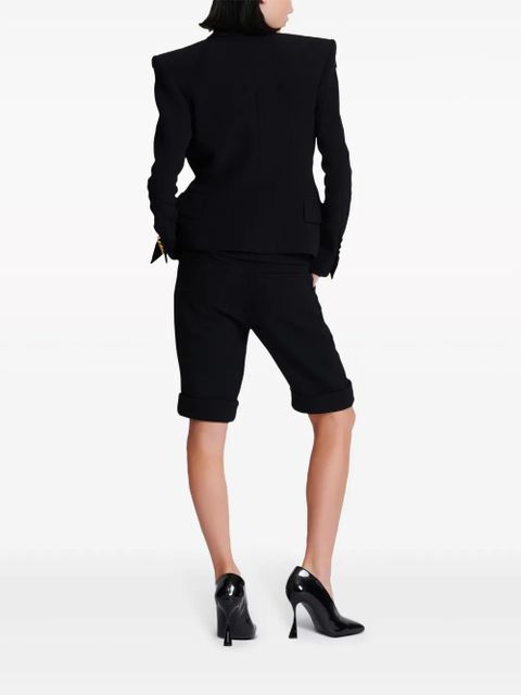 Balmain satin-lapel single-breasted blazer - Black