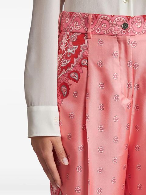 ETRO paisley-print silk trousers - Pink