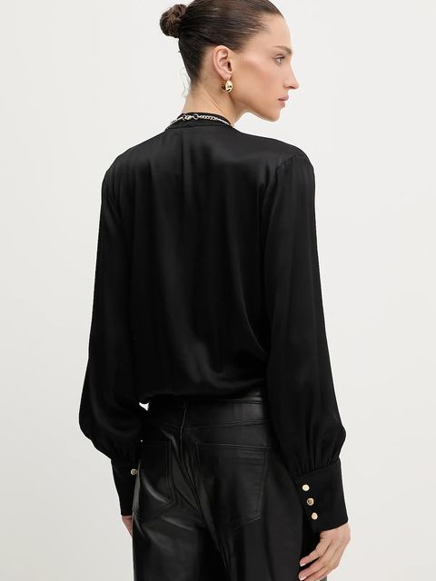 Fracomina body damska kolor czarny gładka FR25WT5004W42201