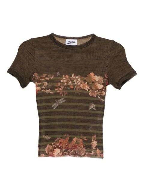 Jean Paul Gaultier floral-print T-shirt - Brown - zdjęcie produktu nr 1