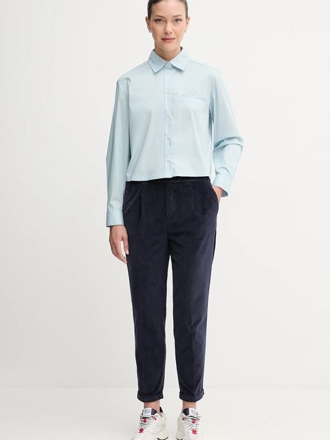 United Colors of Benetton koszula damska kolor niebieski relaxed z kołnierzykiem klasycznym 54KXDQ0CC