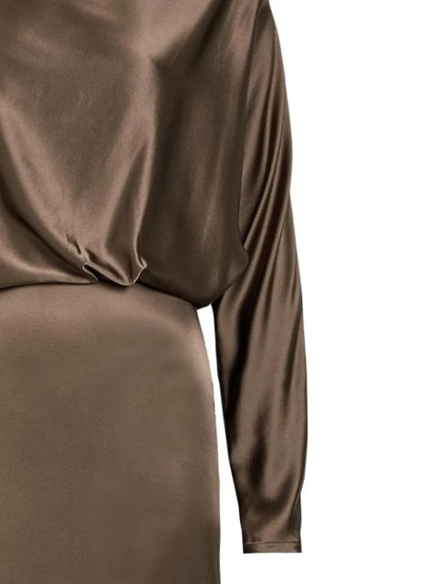 STAUD Phoebe long-sleeved draped midi dress - Brown - zdjęcie produktu nr 2