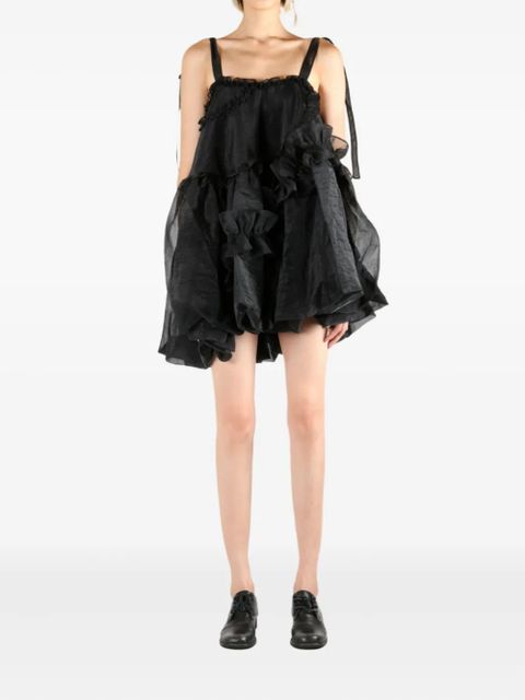 Cecilie Bahnsen Cristina ruffled tie-strap mini dress - Black - zdjęcie produktu nr 1