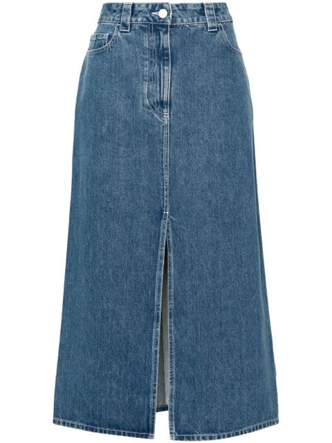 Sunnei logo-patch denim skirt - Blue - zdjęcie produktu nr 1