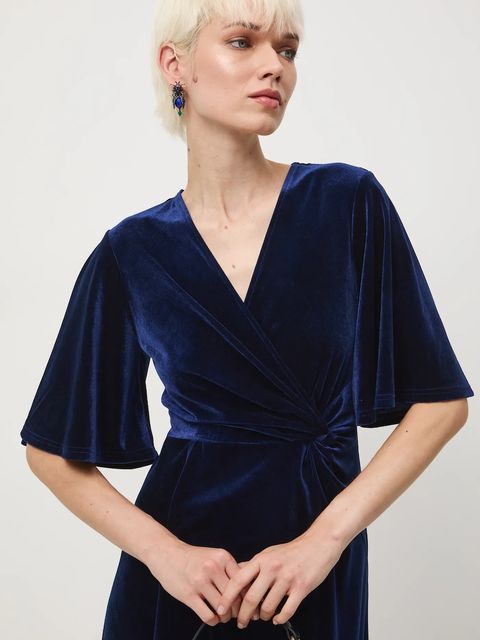 Medicine sukienka kolor granatowy midi rozkloszowana - zdjęcie produktu nr 2