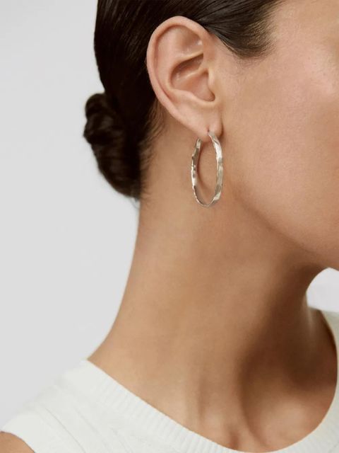 Monica Vinader large Siren Muse hoop earrings - Silver - zdjęcie produktu nr 2
