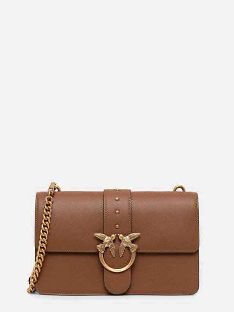 Pinko torebka skórzana kolor brązowy 105857 A0F1 - zdjęcie produktu nr 1