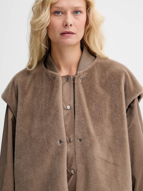 BOSS kurtka bomber kolor brązowy przejściowa oversize 50546846