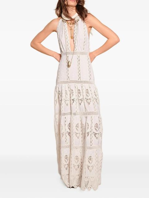Johanna Ortiz Luz Tropical halter-neck maxi dress - White - zdjęcie produktu nr 2