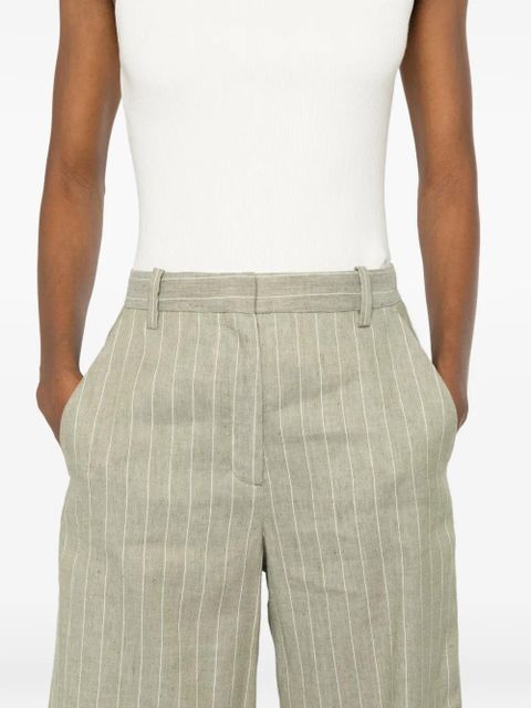 Maje striped straight trousers - Green