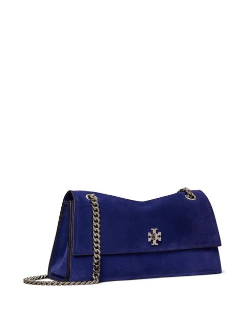 Tory Burch Kira Turnlock suede shoulder bag - Blue