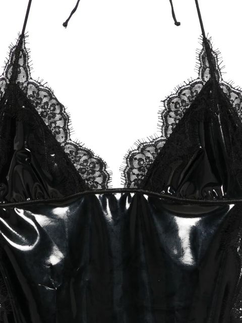 Oséree Latex lace-trim swimsuit - Black - zdjęcie produktu nr 2