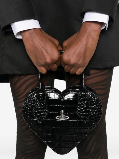 Vivienne Westwood heart-shape embossed tote bag - Black - zdjęcie produktu nr 2