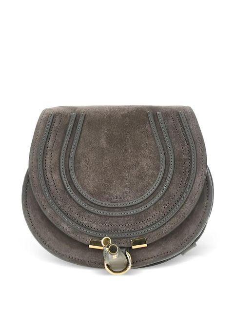 Chloé small Marcie suede shoulder bag - Grey - zdjęcie produktu nr 1