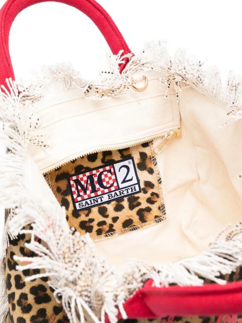 MC2 Saint Barth fringe leopard print bag - Neutrals