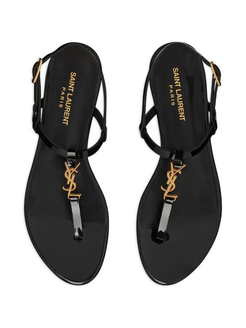 Saint Laurent logo strap sandals - Black