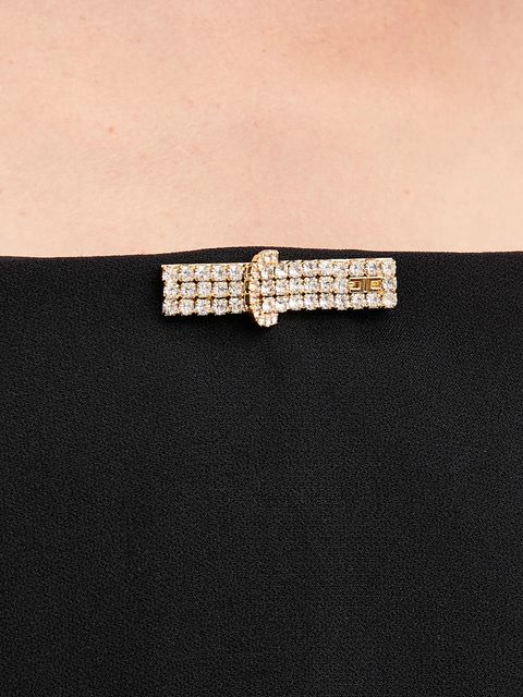 Elisabetta Franchi sukienka kolor czarny midi dopasowana AB84852E3