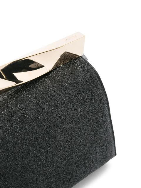Aquazzura Twist crinkled clutch bag - Black