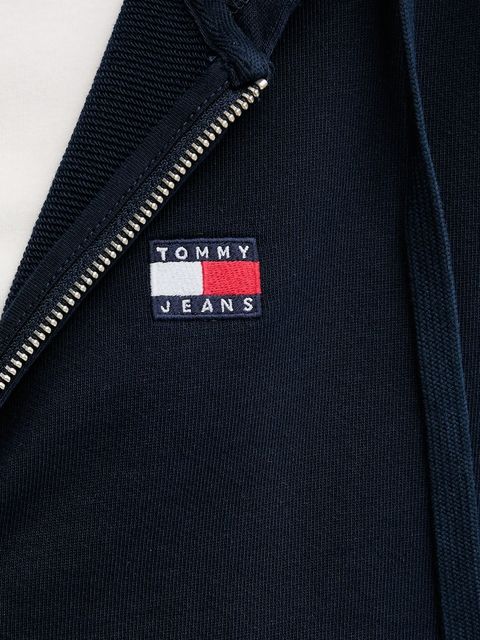 Tommy Jeans bluza bawełniana damska kolor granatowy z kapturem z aplikacją DW0DW21147 - zdjęcie produktu nr 2