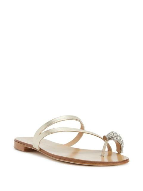 Giuseppe Zanotti Febe Carre embellished-toe leather sandals - Gold