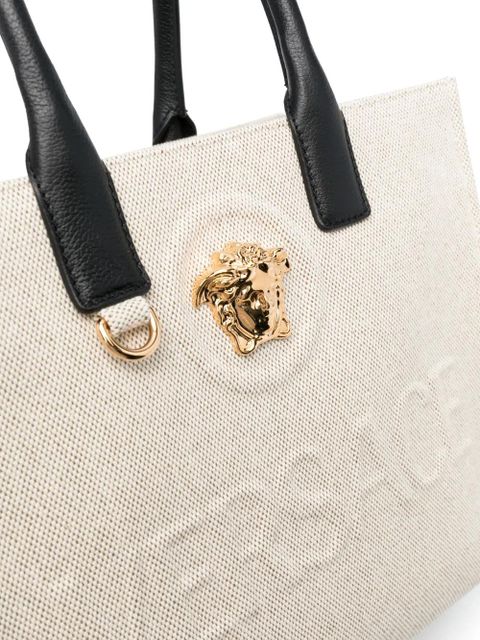 Versace large La Medusa canvas tote bag - Neutrals