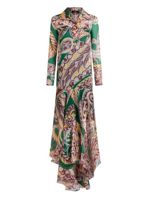 ETRO paisley-print ruffled maxi dress - Green - zdjęcie produktu nr 1