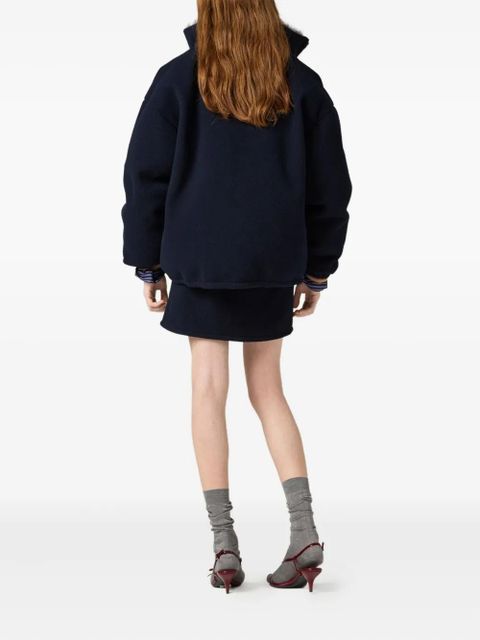 Miu Miu drawstring fleece mini skirt - Blue