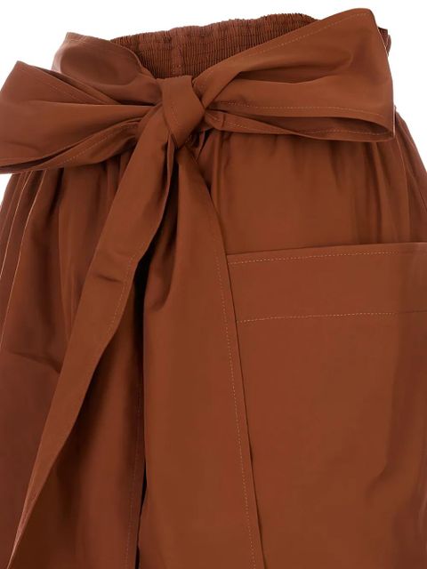 Chloé bow-detail patch-pocket pencil skirt - Brown