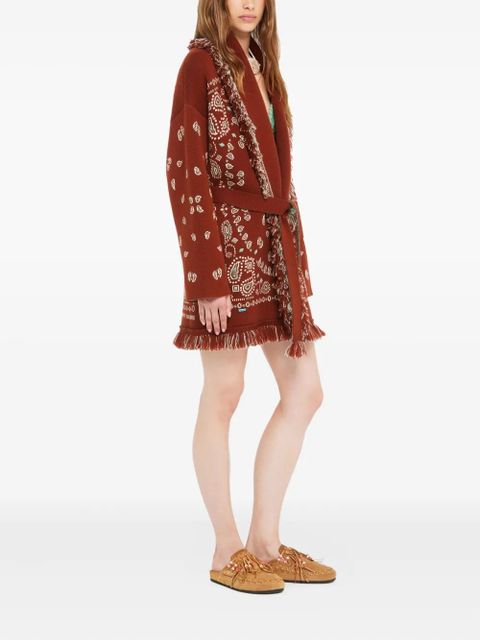 Alanui Bandana jacquard fringed cardigan - Brown - zdjęcie produktu nr 2
