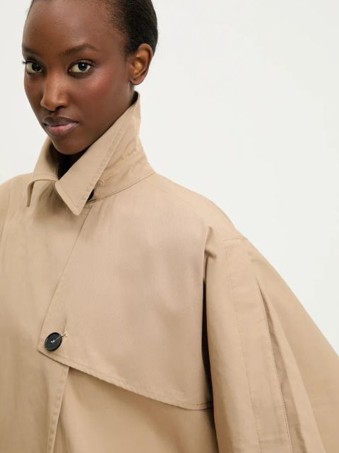 Answear.LAB kurtka kolor beżowy przejściowa oversize