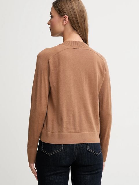 United Colors of Benetton kardigan wełniany damski kolor brązowy lekki 11AHD604R