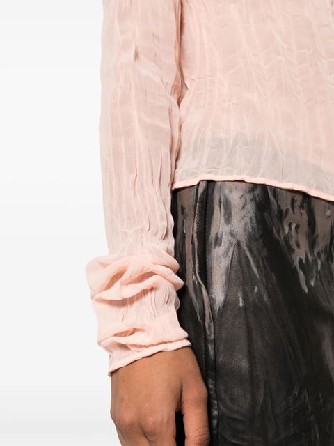 Acne Studios crinkled-finish semi-sheer blouse - Pink - zdjęcie produktu nr 2