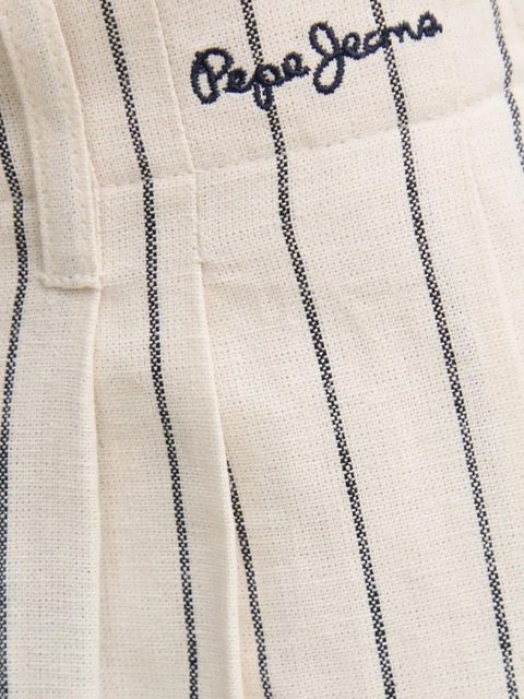 Pepe Jeans spodnie lniane HERLY damskie kolor beżowy szerokie high waist PL211806