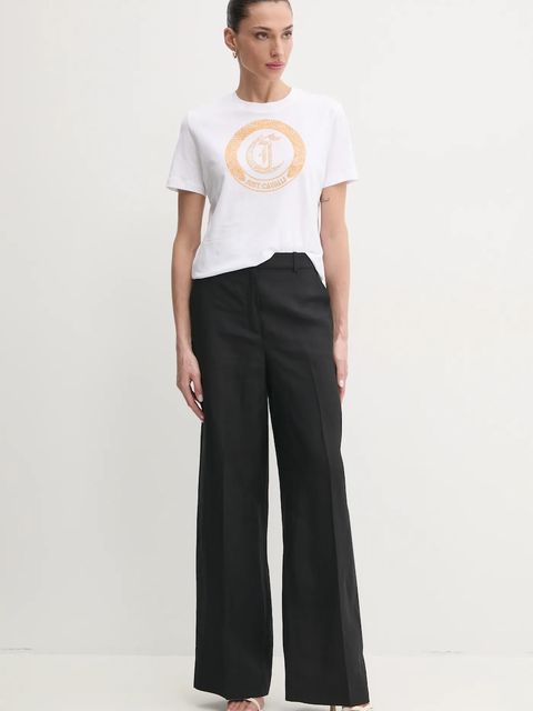 Just Cavalli t-shirt bawełniany damski kolor biały 78PAHE13 CJ110 - zdjęcie produktu nr 2