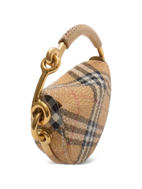 Burberry check rhinestone bridle clutch - Neutrals