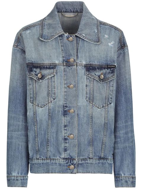 Dolce & Gabbana logo-patch cotton denim jacket - Blue - zdjęcie produktu nr 1
