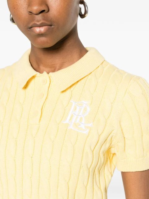 Lauren Ralph Lauren Natrissa cable-knit polo shirt - Yellow